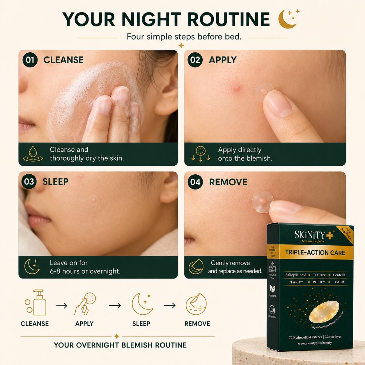 Skinity+ Gold Hydrocolloid Blemish Patch